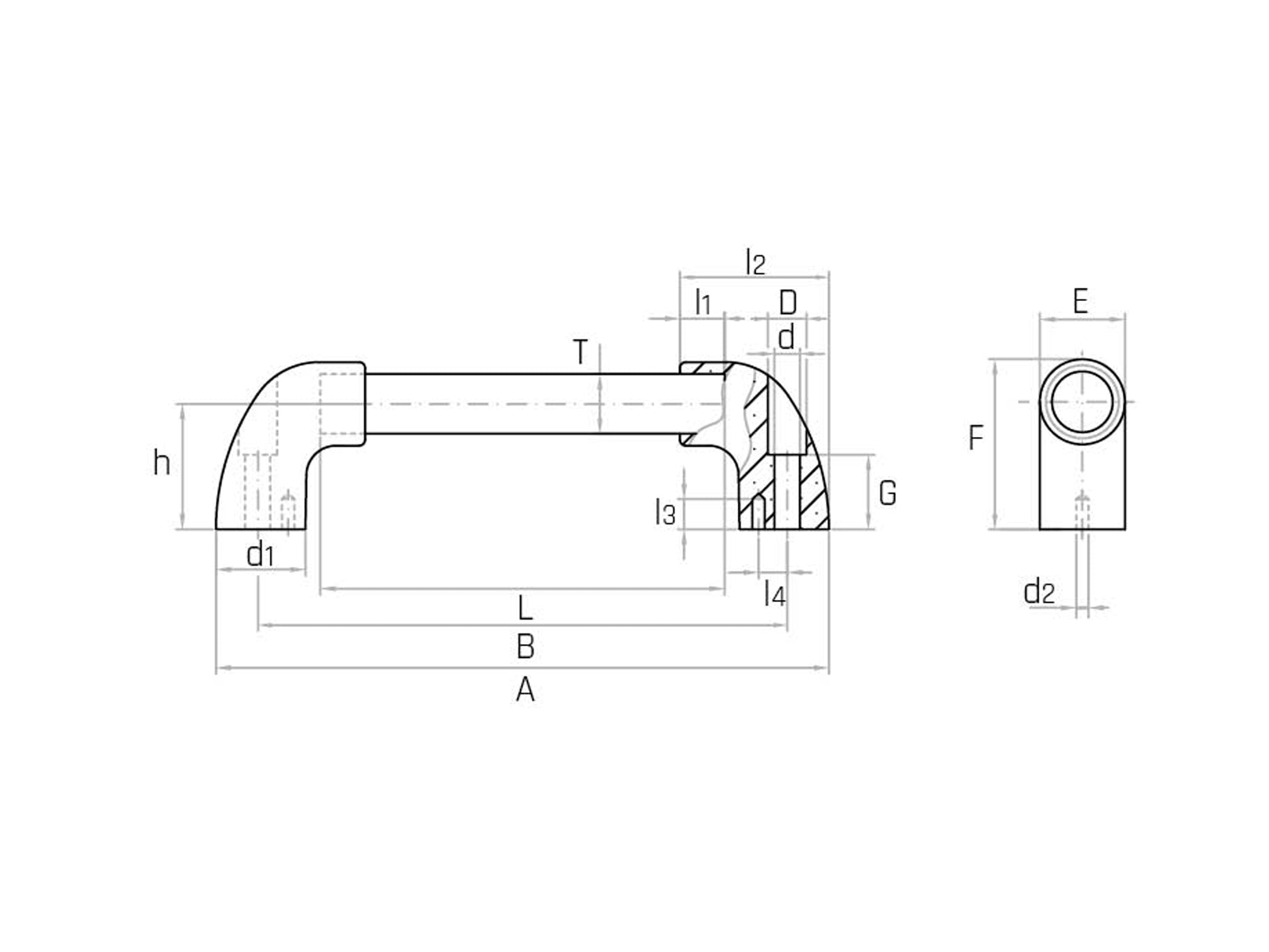 MTR - Handle with through hole (Pack of 2) - Gamm MTR - Handle with through hole (Pack of 2) - Gamm